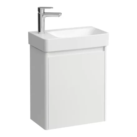 Laufen Pro X 1 ajtós fali alsószekrény kerámia kézmosóval 48x60 cm, fényes fehér kivitelben.