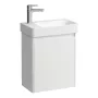 Laufen Pro X 1 ajtós fali alsószekrény kerámia kézmosóval 48x60 cm, fényes fehér kivitelben.
