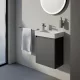 Laufen Pro X 1 ajtós fali alsószekrény porcelán kézmosóval 48x60 cm, traffic szürke kivitelben.