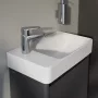 Laufen Pro X 1 ajtós fali alsószekrény porcelán kézmosóval 48x60 cm, balos/ügyfélspecifikus.