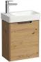 Laufen Pro X 1 ajtós fali alsószekrény bordázott előlappal és kerámia kézmosóval 48x60 cm, balos/vad tölgy.