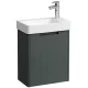 Laufen Pro X 1 ajtós fali alsószekrény bordázott előlappal és porcelán kézmosóval 48x60 cm, jobbos/szürke kivitelben