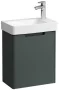 Laufen Pro X 1 ajtós fali alsószekrény bordázott előlappal és porcelán kézmosóval 48x60 cm, jobbos/szürke kivitelben