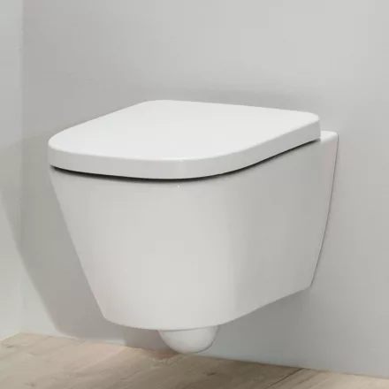 Laufen Meda kompakt porcelán fali WC csésze 36x49 cm lassan záródó Duroplast ülőkével, fehér H8661130000001