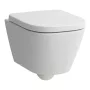 Laufen Meda kompakt porcelán fali WC csésze 36x49 cm lassan záródó Duroplast ülőkével, matt fehér H8661137570001