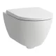 Laufen Pro X kompakt csendes öblítésű fali kerámia WC csésze lassan záródó Duroplast ülőkével, fehér.