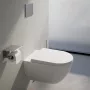 Laufen Pro X kompakt csendes öblítésű fali kerámia WC csésze lassan záródó Duroplast ülőkével, fehér.