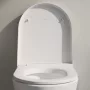 Laufen Pro X kompakt csendes öblítésű fali kerámia WC csésze lassan záródó Duroplast ülőkével, fehér.