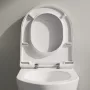 Laufen Pro X kompakt csendes öblítésű fali kerámia WC csésze lassan záródó Duroplast ülőkével, fehér.