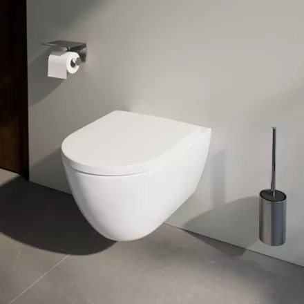 Laufen Pro X csendes öblítésű fali kerámia WC csésze LCC bevonattal és Duroplast ülőkével, fehér kivitelben.