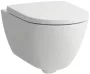 Laufen Pro X csendes öblítésű fali kerámia WC csésze LCC bevonattal és Duroplast ülőkével, fehér kivitelben.