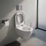 Laufen Pro X kompakt csendes öblítésű fali kerámia WC csésze lassan záródó Duroplast ülőkével, fehér kivitelben.