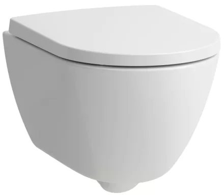 Laufen Pro X csendes öblítésű fali kerámia WC csésze LCC bevonattal és Duroplast ülőkével, fehér kivitelben.