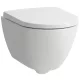 Laufen Pro X csendes öblítésű fali kerámia WC csésze LCC bevonattal és Duroplast ülőkével, fehér kivitelben.