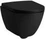Laufen Pro X kompakt csendes öblítésű fali kerámia WC csésze lassan záródó Duroplast ülőkével, matt fekete kivitelben.