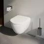 Laufen Pro X kompakt csendes öblítésű fali kerámia WC csésze lassan záródó Duroplast ülőkével, matt fekete kivitelben.