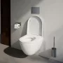 Laufen Pro X kompakt csendes öblítésű fali kerámia WC csésze lassan záródó Duroplast ülőkével, matt fekete kivitelben.