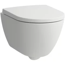 Laufen Pro X kompakt csendes öblítésű fali kerámia WC csésze lassan záródó Duroplast ülőkével, matt fehér kivitelben.