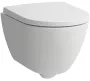 Laufen Pro X kompakt csendes öblítésű fali kerámia WC csésze lassan záródó Duroplast ülőkével, matt fehér kivitelben.