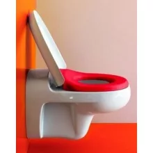   Laufen Florakids gyerek WC ülőke tetővel, fehér/piros H8910300620001