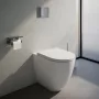 Laufen Pro X levehető Duroplast WC ülőke Soft Close mechanizmussal és króm zsanérokkal, matt fekete kivitelben.