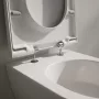 Laufen Pro X levehető Duroplast WC ülőke Soft Close mechanizmussal és króm zsanérokkal, matt fehér kivitelben.