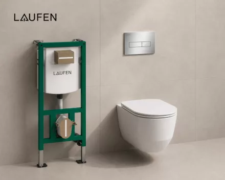 Laufen Ineolink Pro komplett WC szett króm nyomólappal.