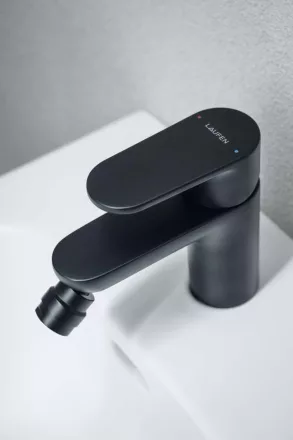 Laufen Pro X egykaros bidé csaptelep automata leeresztőszeleppel, matt fekete kivitelben