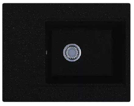 LUNART Aragorn 650 egymedencés gránit mosogató csepptálcával, Black 5999123000064