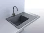 LUNART Aragorn 650 egymedencés gránit mosogató csepptálcával, Grey 5999123000071