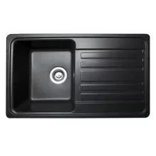   LUNART Ellis egymedencés gránit mosogató csepptálcával, Black 5999123000347