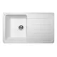 LUNART Ellis egymedencés gránit mosogató csepptálcával, Pearl White 5999123000378