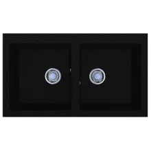   LUNART Charlotte kétmedencés gránit mosogató, Black 5999123000439