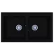 LUNART Charlotte kétmedencés gránit mosogató, Black 5999123000439