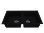 LUNART Charlotte kétmedencés gránit mosogató, Black 5999123000439