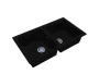 LUNART Charlotte kétmedencés gránit mosogató, Black 5999123000439
