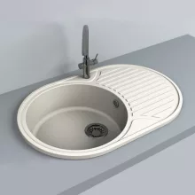   LUNART Fernanda egymedencés gránit mosogató csepptálcával, Sand 5999123000538