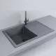 LUNART Arwen egymedencés gránit mosogató csepptálcával, Grey 5999123000569