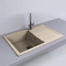   LUNART Arwen egymedencés gránit mosogató csepptálcával, Sand 5999123000576