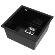   LunArt Basic Bende gránit mosogató 42x42 cm, csapfurat nélkül, midnight black 5999123007520