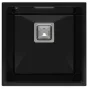 LunArt Basic Bende gránit mosogató 42x42 cm, csapfurat nélkül, midnight black 5999123007520