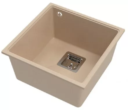 LunArt Basic Bende gránit mosogató 42x42 cm, csapfurat nélkül, beige 5999123007551
