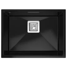   LunArt Basic Soma egymedencés gránit mosogató 55x42 cm, csapfurat nélkül, midnight black 5999123007582