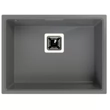  LunArt Basic Soma egymedencés gránit mosogató 55x42 cm, csapfurat nélkül, világos szürke 5999123007599
