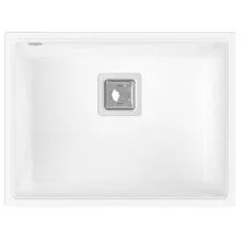   LunArt Basic Soma egymedencés gránit mosogató 55x42 cm, csapfurat nélkül, fehér 5999123007629