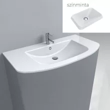   LunArt Dea 1000 beépíthető mosdó, túlfolyóval és csapfurattal, matt fehér 5999123011343