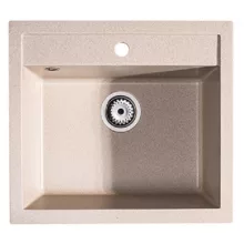   LunArt Basic Cuki egymedencés gránit mosogató 56x51 cm, csapfurattal és túlfolyóval, beige 5999861632138