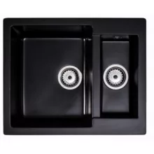   LunArt Basic Marko gyümölcsmosós gránit mosogató 60,5x49,5 cm, csapfurat nélkül, midnight black 5999861632169