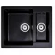 LunArt Basic Marko gyümölcsmosós gránit mosogató 60,5x49,5 cm, csapfurat nélkül, midnight black 5999861632169