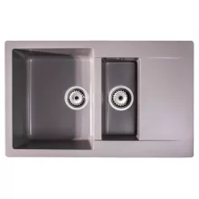   LunArt Basic Gery gyümölcsmosós gránit mosogató csepptálcával 79,5x49,5 cm, szürke 5999861632213